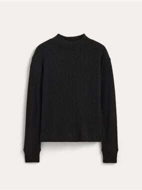 Everlane The Cozy Rib Funnel-Neck Sweater Women's Size Small in Black NWT!